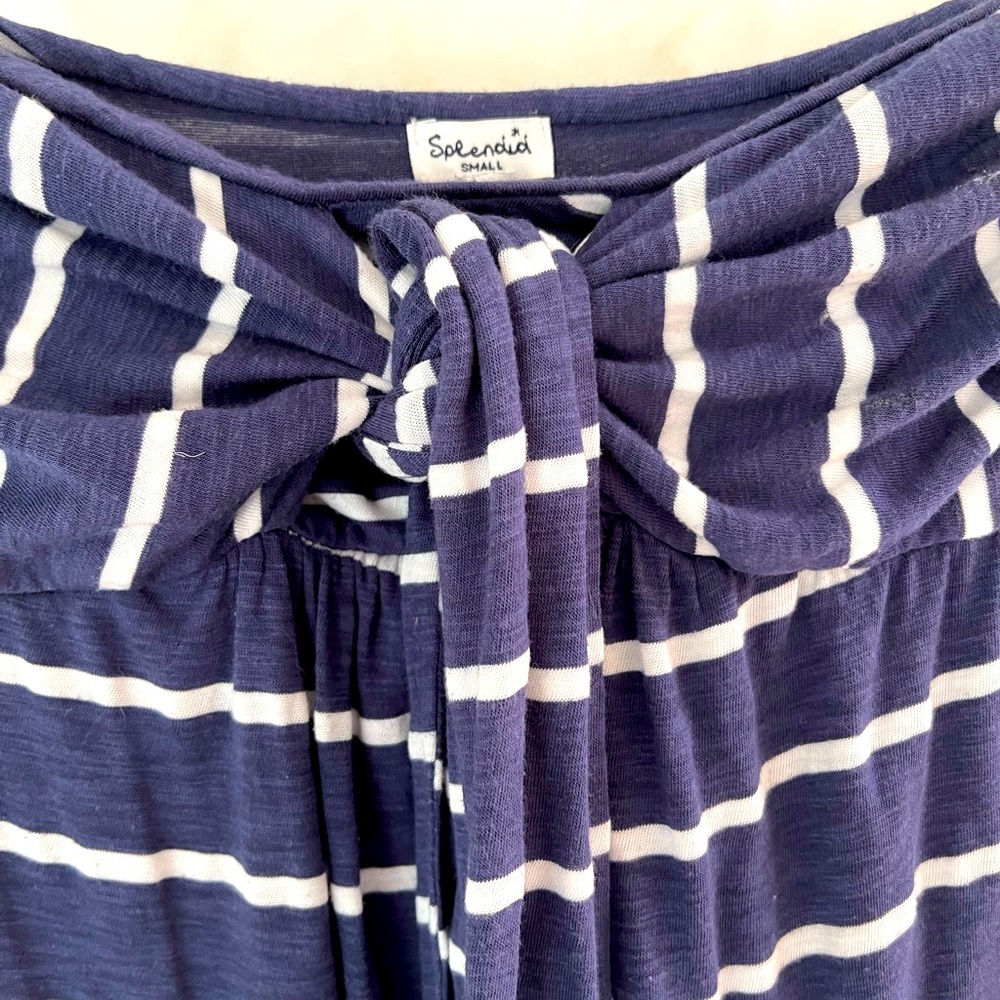 Splendid maxi Cotten navy blue and white stripe